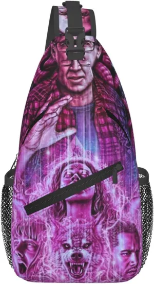 Nic-olas Cage Crossbody Bag Sling Shoulder Backpack, for Outdoor Travel,Sports,Camping,Hiking,Shoulder Bags