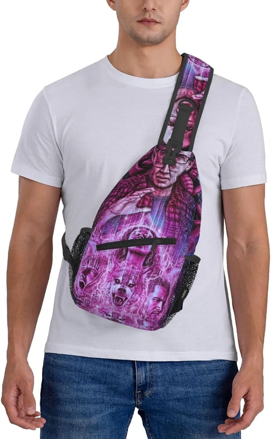 Nic-olas Cage Crossbody Bag Sling Shoulder Backpack, for Outdoor Travel,Sports,Camping,Hiking,Shoulder Bags
