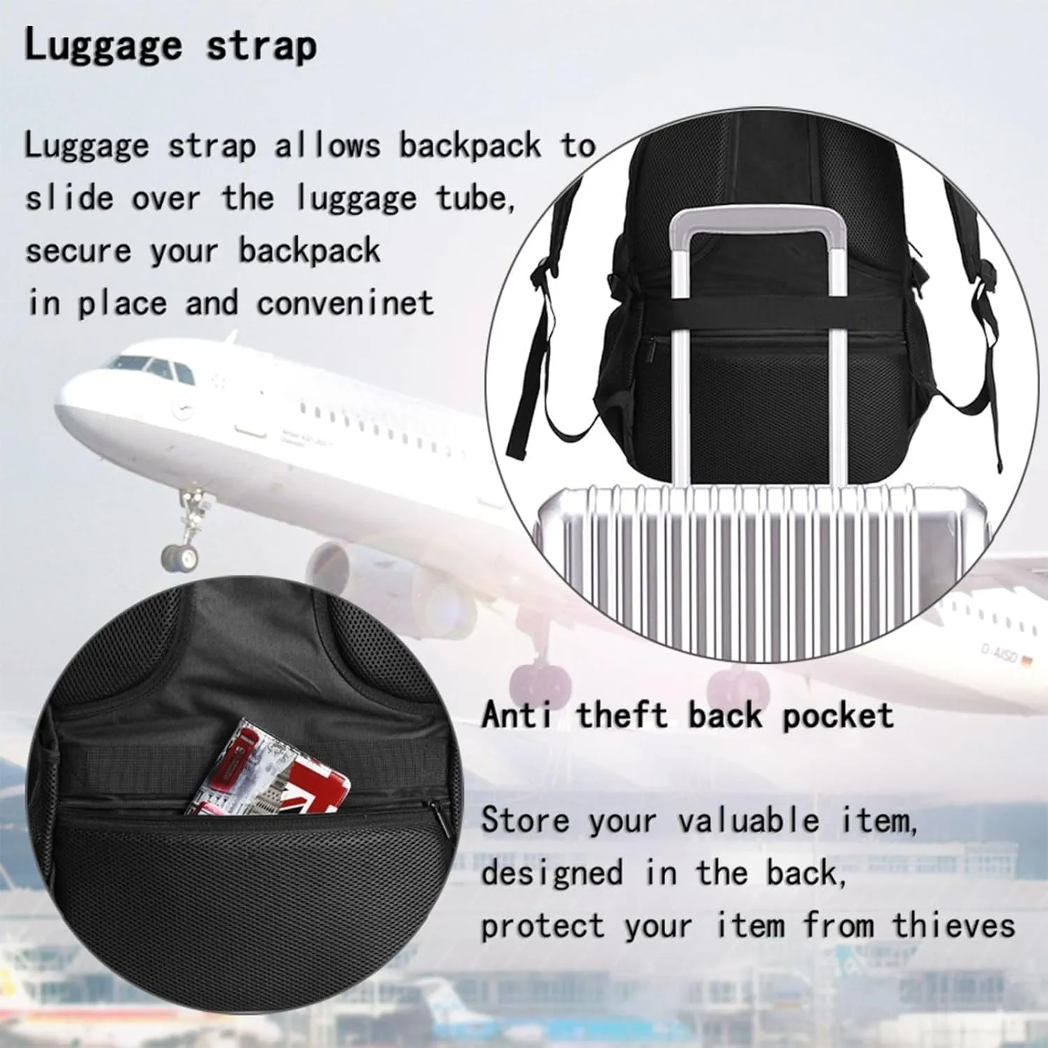 Nicaragua Flag Business Laptop Backpack Travel Backpacks Outdoor Rucksack Large Bag Daypack with USB Charging Port Multi-Pocket for Hiking Camping