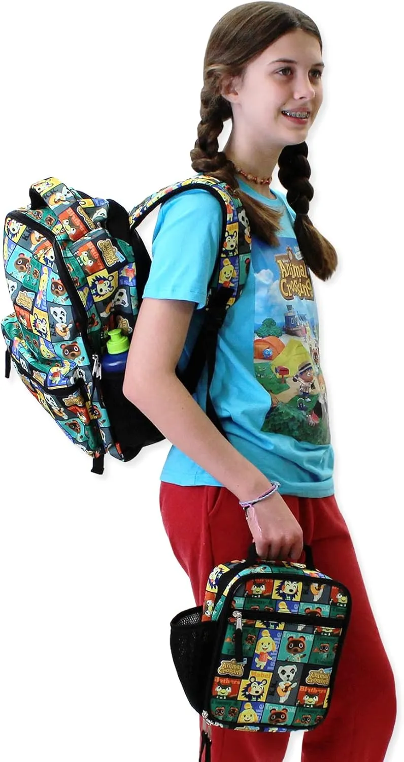 Nintendo Animal Crossing Kids 16 Inch School Backpack (One Size, Black)
