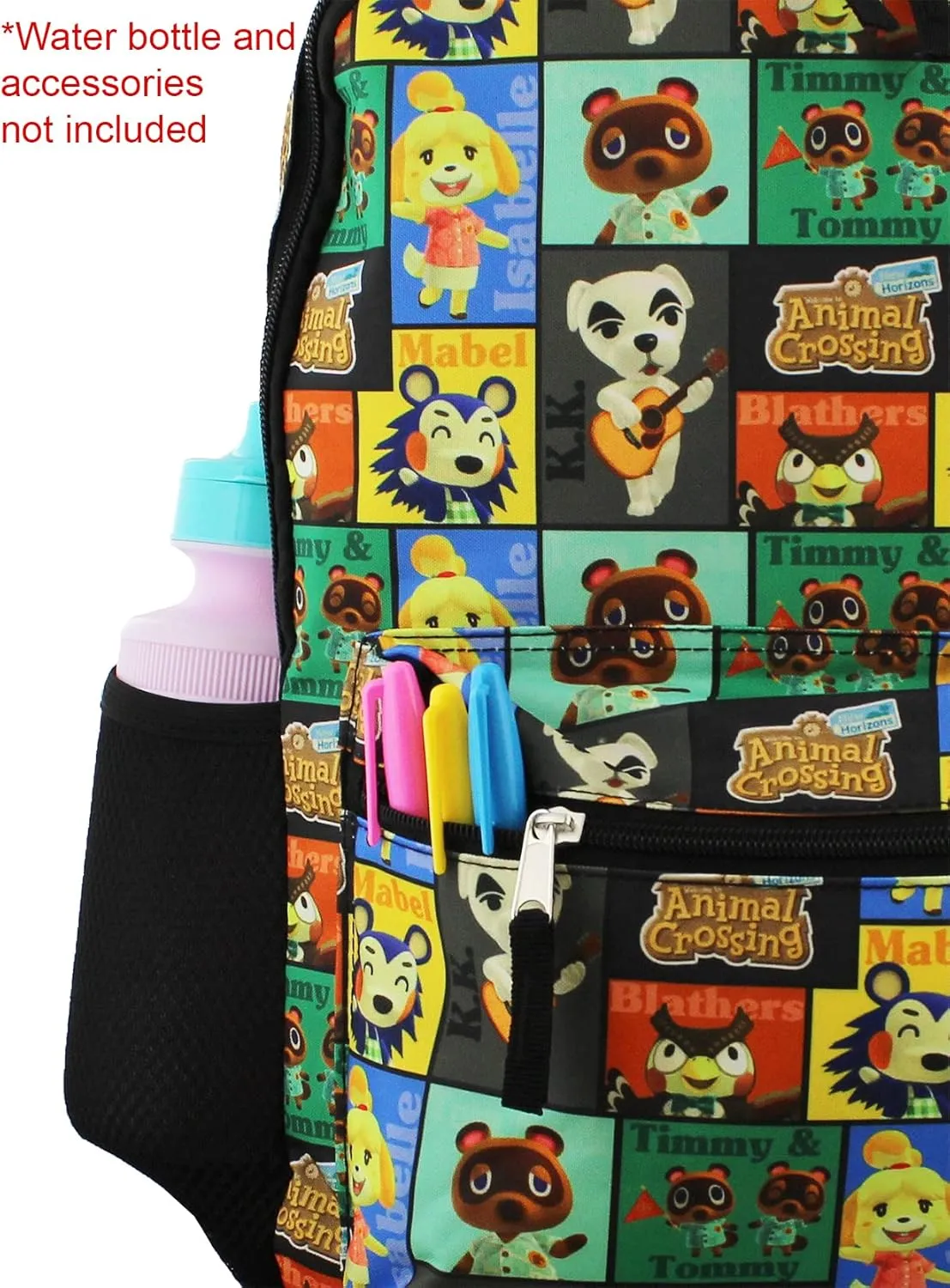 Nintendo Animal Crossing Kids 16 Inch School Backpack (One Size, Black)