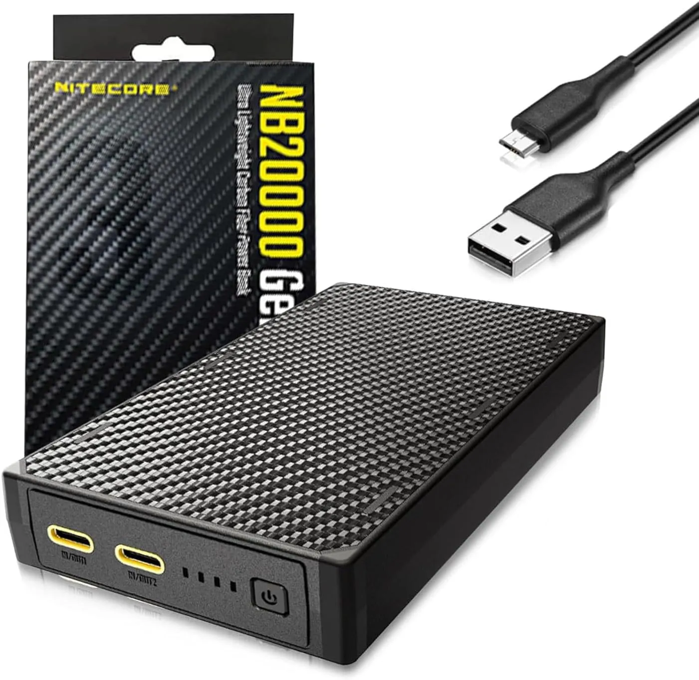 Nitecore NB20000 Gen 3 Portable Charger - 20,000mAh Fast Charging Power Bank - Dual USB-C & USB-A Compatible, Lightweight Battery for Phones, Flashlights, Camping, Travel - LifeMods COB Bundle