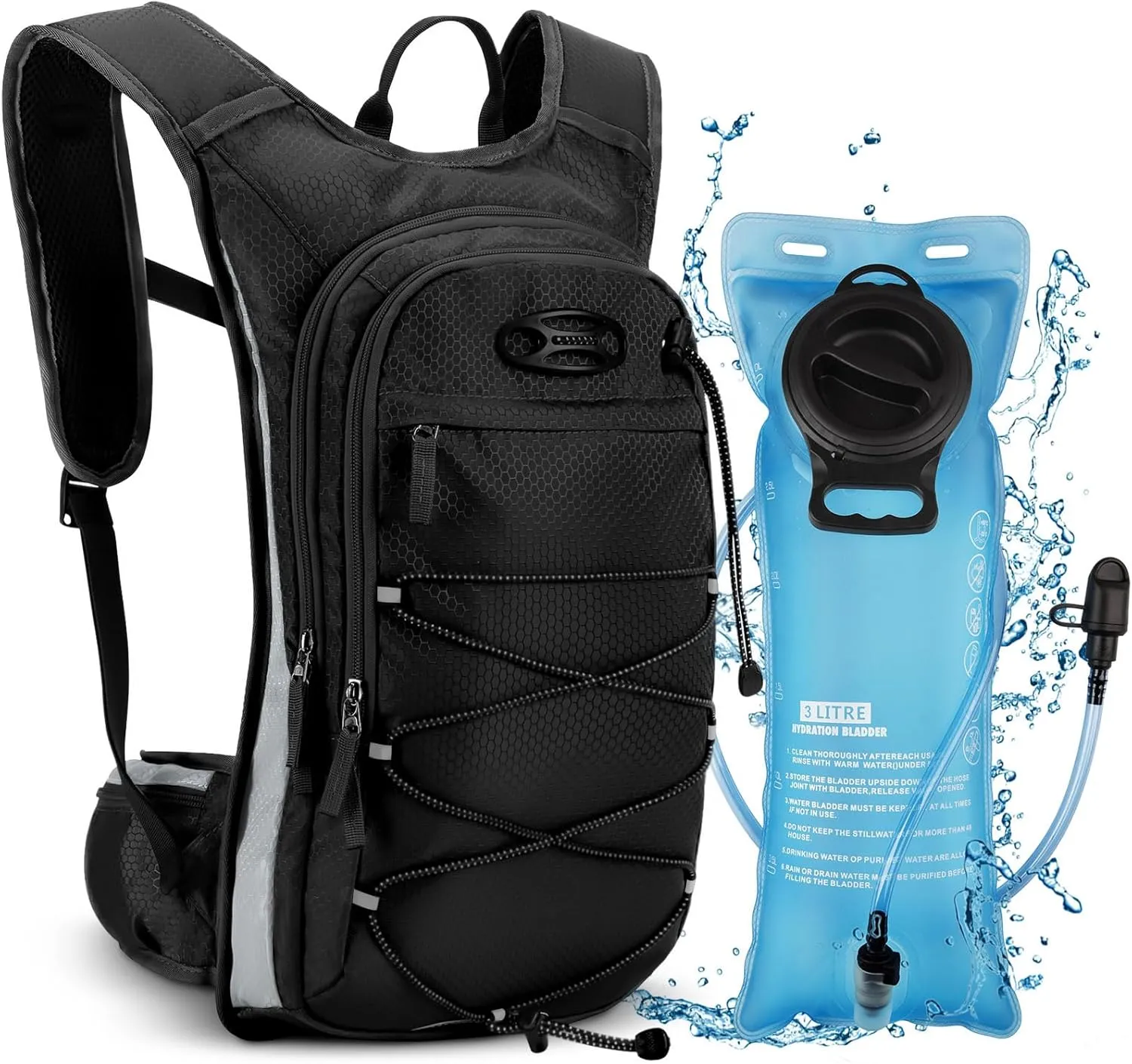 NOOLA Hydration Backpack, Insulated Hiking Water Backpack with 3L TPU Water Bladder for Men Women, Running Hydration Pack Hydro Daypack for Hiking, Trail, Running, Marathons Race, Cycling