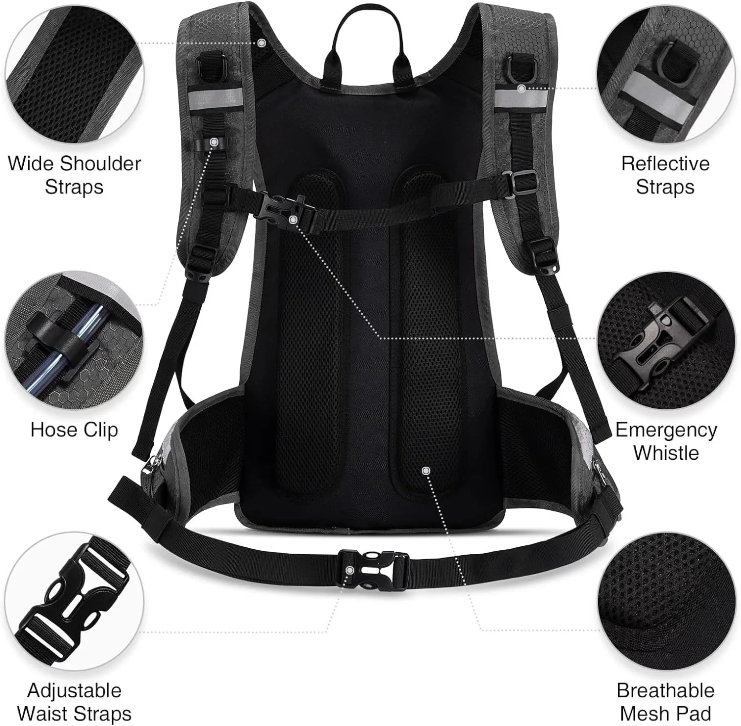 NOOLA Hydration Backpack, Insulated Hiking Water Backpack with 3L TPU Water Bladder for Men Women, Running Hydration Pack Hydro Daypack for Hiking, Trail, Running, Marathons Race, Cycling