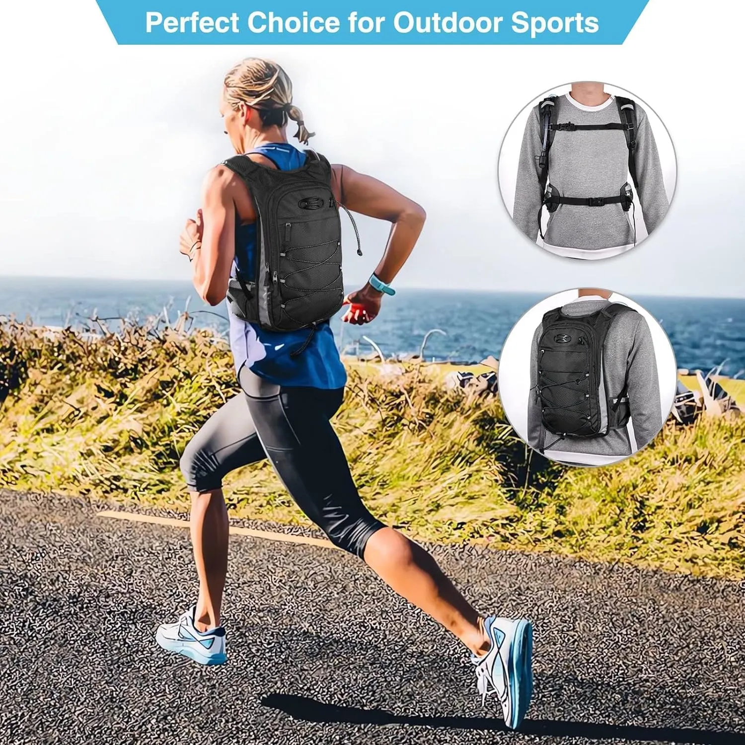 NOOLA Hydration Backpack, Insulated Hiking Water Backpack with 3L TPU Water Bladder for Men Women, Running Hydration Pack Hydro Daypack for Hiking, Trail, Running, Marathons Race, Cycling