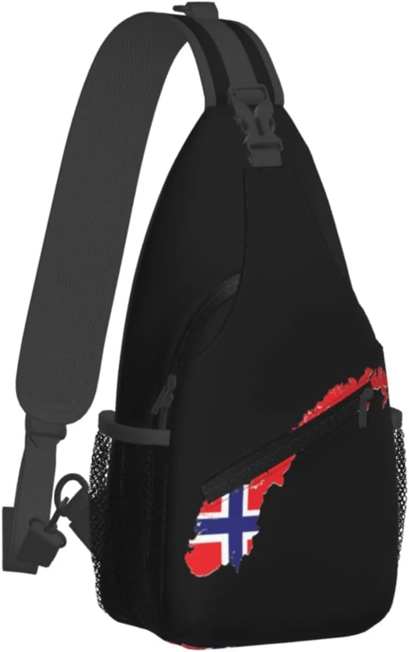 Norway Shoulder Bag Norway Flag Sling Backpack Daypack Casual Bag Norwegian Backpack Bag for Outdoor