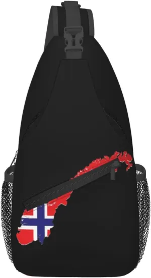 Norway Shoulder Bag Norway Flag Sling Backpack Daypack Casual Bag Norwegian Backpack Bag for Outdoor