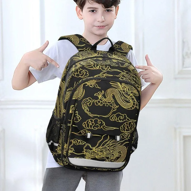 ODAWA Dragons Clouds Boys School Bag Laptop Backpack Purse Travel Bag Girls Boys Backpack