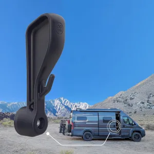 OpenGlass Van Mods - Dodge Ram ProMaster Van Sliding Door Handle Upgrade - All Years (2014-2025) - Long Handle, Ergonomic Finger Scoops & Hanging Hook - 1 min Install, Virtually Indestructible