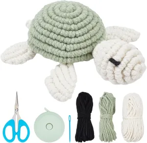 ORIGACH DIY Macrame Turtle Wall Hanging Kit Handmade Turtle Ornaments Kit for Beginners Adults Easy Macrame Starter Kit with Video Tutorials Instruction