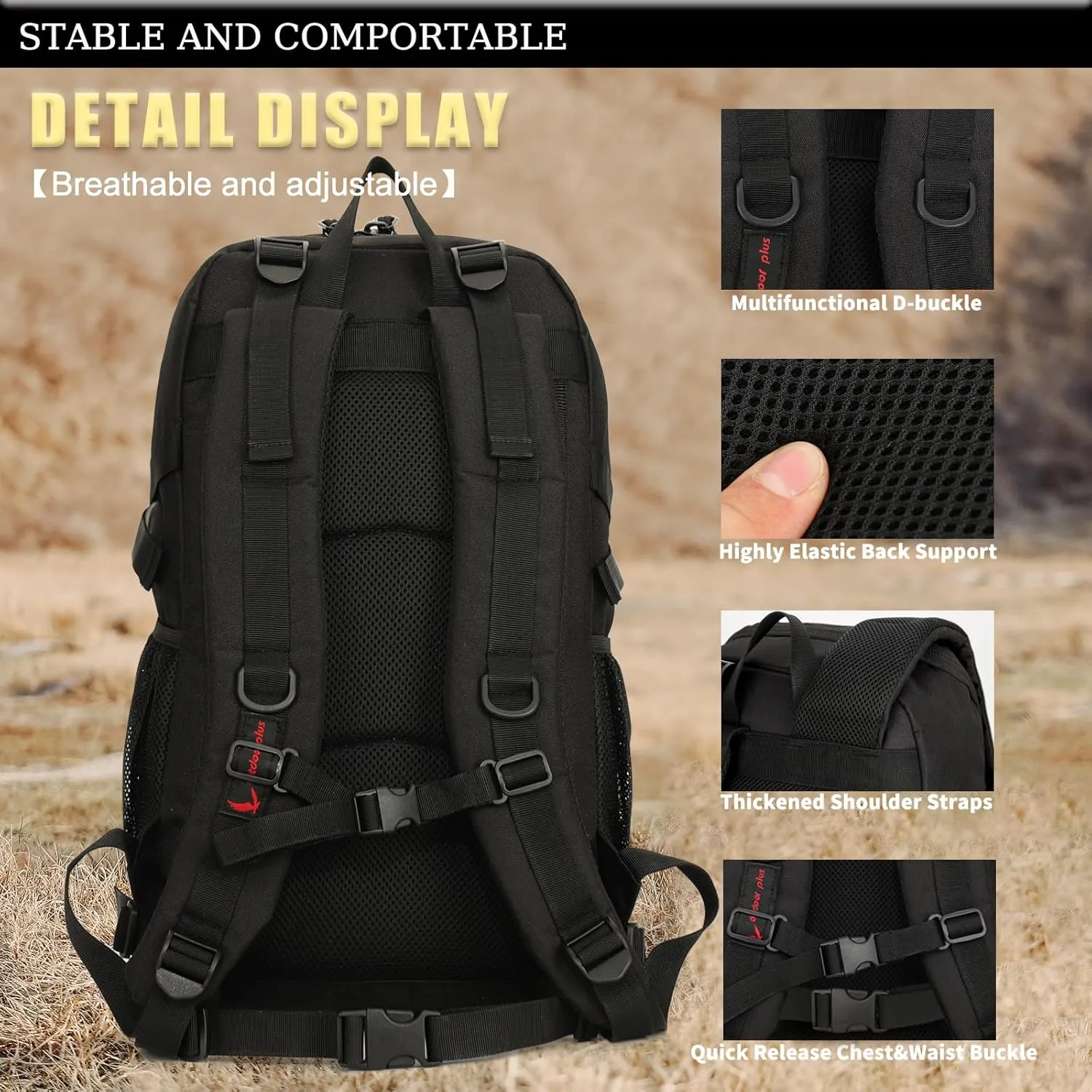 outdoor plus Camo Backpack,Military Boys Backpacks for School,Army Bookbag with USB Charging Port,30l/40L