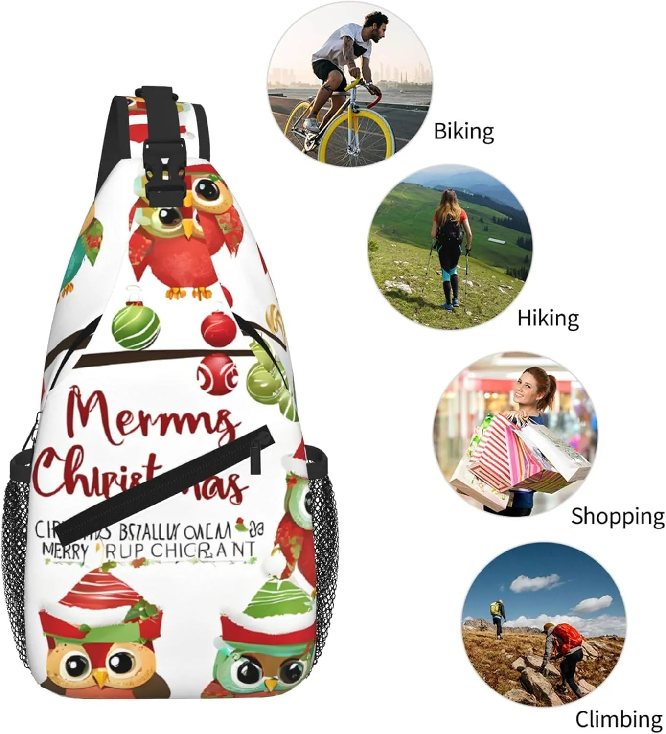 Owls On Tree Branches Print Cross Chest Bag Diagonally For Short-Distance Travel And Daily Use