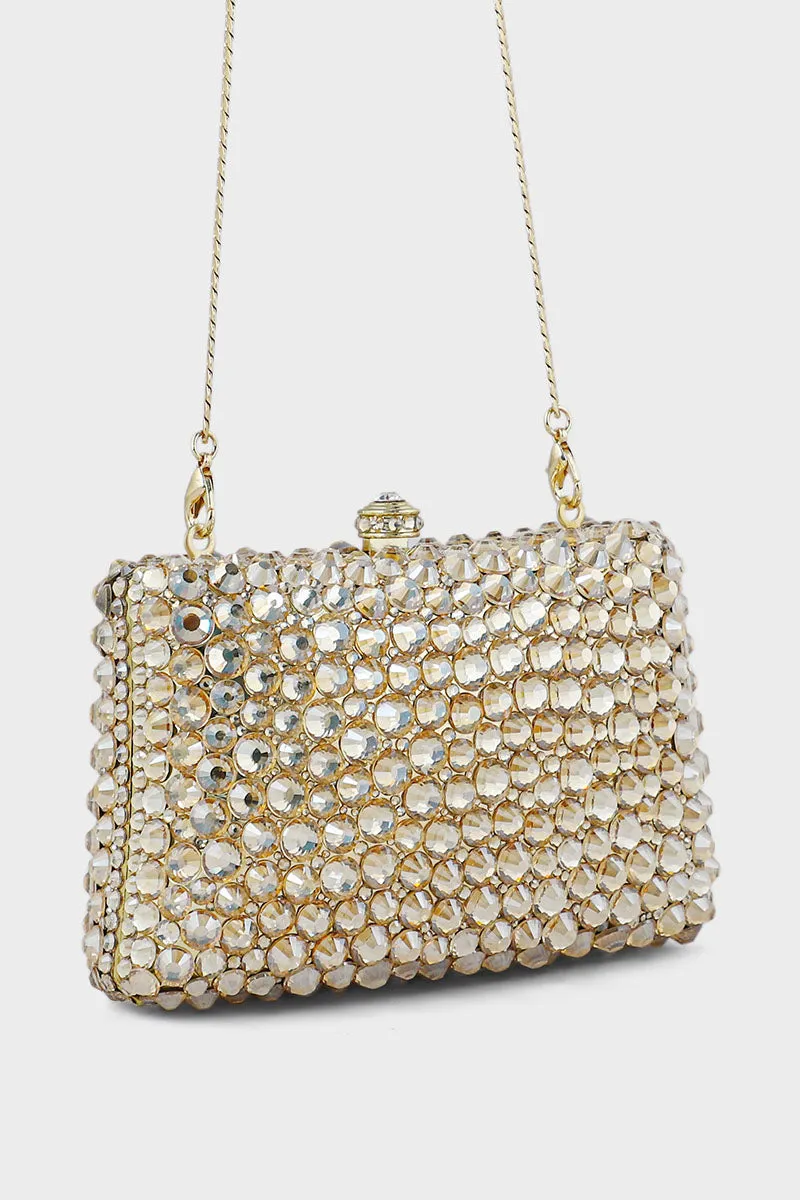 Party Wear Clutch BK4056-Golden