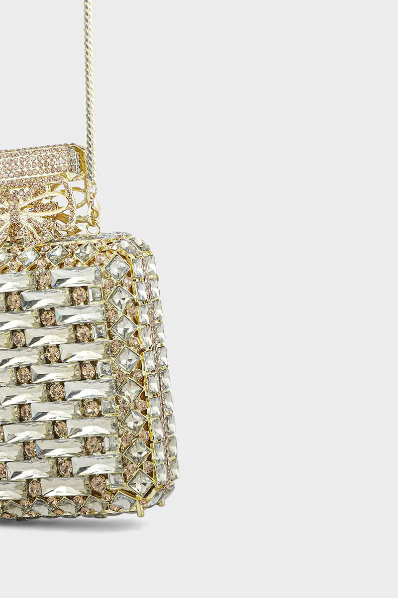 Party Wear Clutch BK4060-Golden