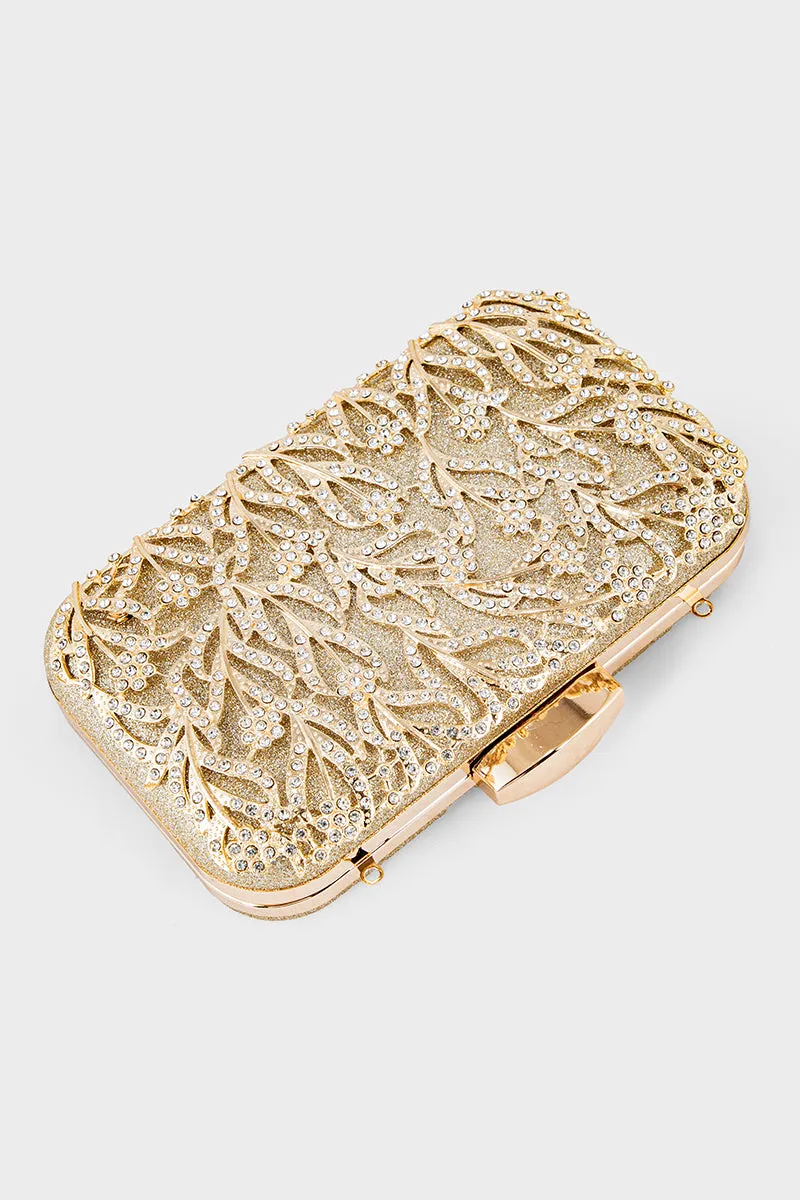 Party Wear Clutch BK4089-Golden
