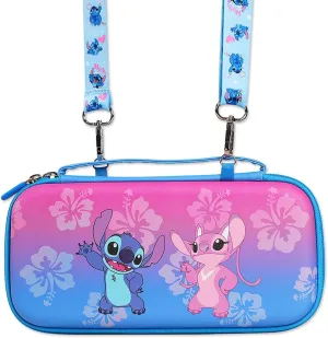 PERFECTSIGHT Switch Carrying Case for Nintendo Switch OLED, Cute Portable Travel Switch OLED Carry Case with Shoulder Strap, Inner Protective Storage Bag for NS Console & Accessories (Purple Blue)