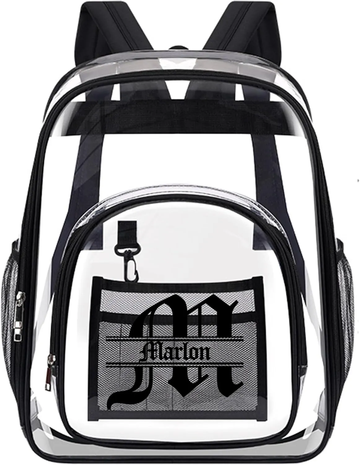 Personalized Clear Backpack with Name Custom Clear Bookbag Customized Any Text PVC Heavy Duty Transparent Backpack, Gifts