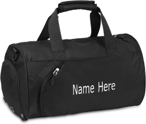 Personalized Duffel Bag, Custom Embroidered Gym Bag, Gym Bag with Shoe Compartment & Wet Dry Pockets, Sports Gym Travel Bag for Women & Men (Black, S)