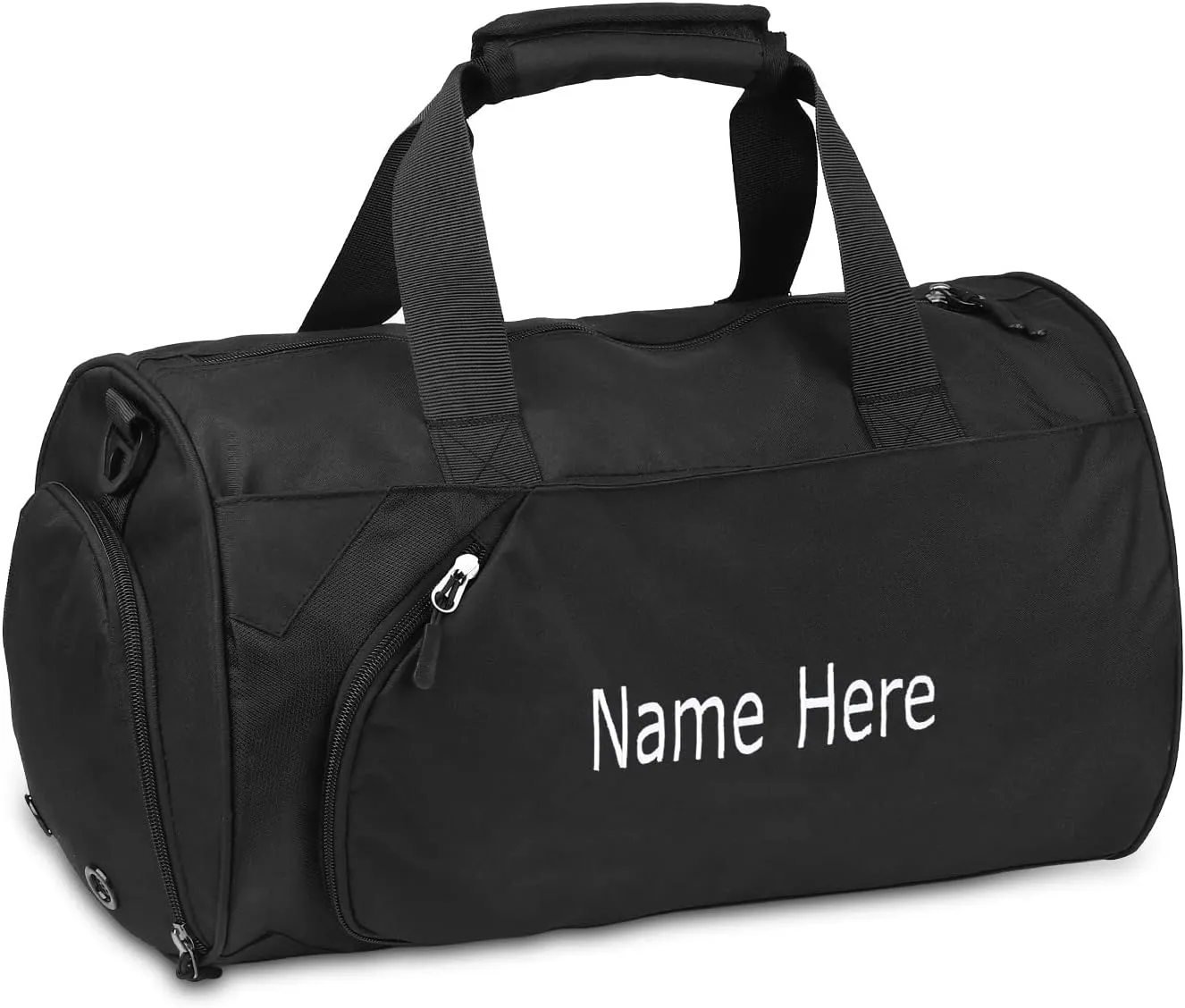 Personalized Duffel Bag, Custom Embroidered Gym Bag, Gym Bag with Shoe Compartment & Wet Dry Pockets, Sports Gym Travel Bag for Women & Men (Black, S)