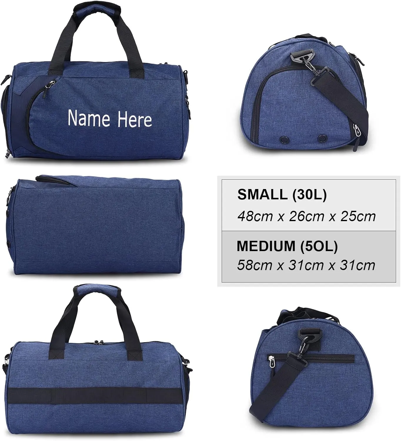 Personalized Duffel Bag, Custom Embroidered Gym Bag, Gym Bag with Shoe Compartment & Wet Dry Pockets, Sports Gym Travel Bag for Women & Men (Red, S)