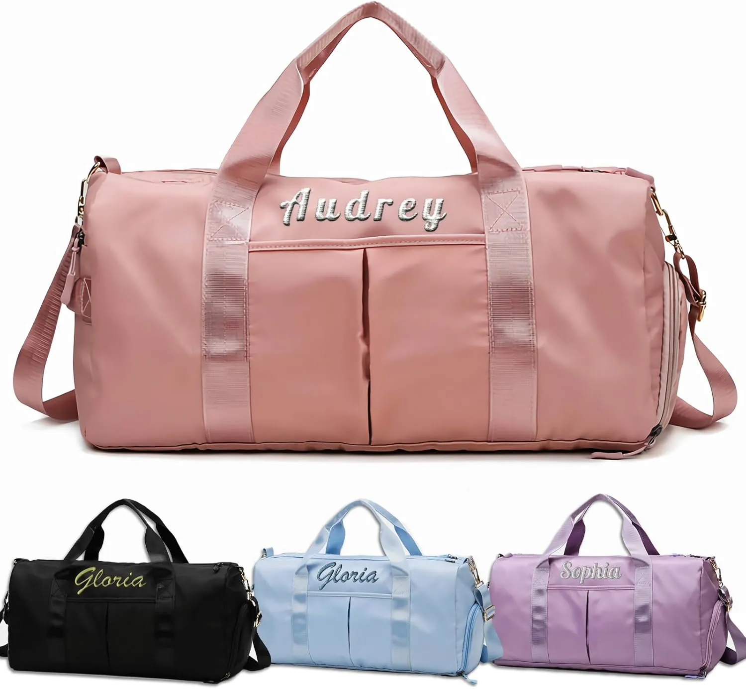 Personalized Duffle Bag Custom Embroidered Gym Bag with Name for Sports, Travel, Dance, Bridesmaid Gifts