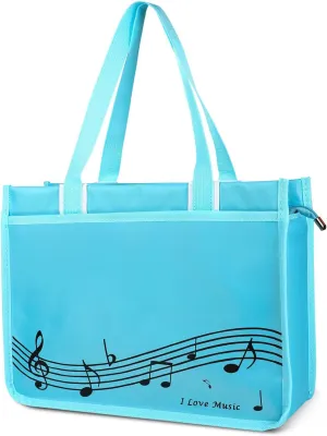 Piano Key Musical Note Tote Bag,Music Shoulder Handbag,Waterproof Nylon Cloth Womens Reusable Shopping Bags