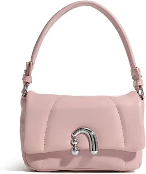 Pink magnetic buckle shoulder bag Elegant Women's armpit bag fashion small square bag (Pink)