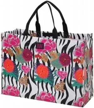Poly Large Tote Bag Asian Floral Design