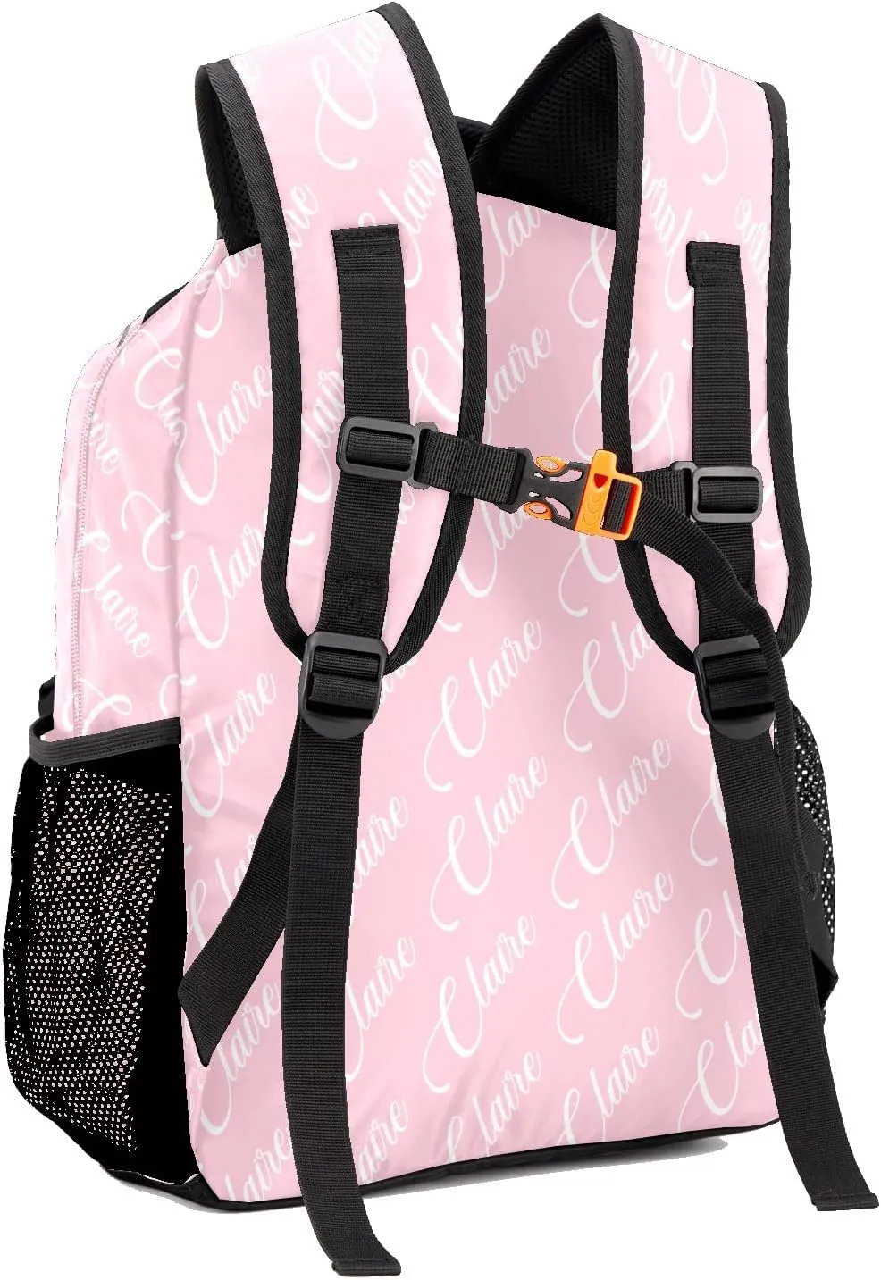 Polyester Personalized School Backpack Bookbag with Name Text, Fashion Custom Elementary Boys Girls Kids Book Bag, Waterproof Customize Bookbag Unique Gift, 1 Pack