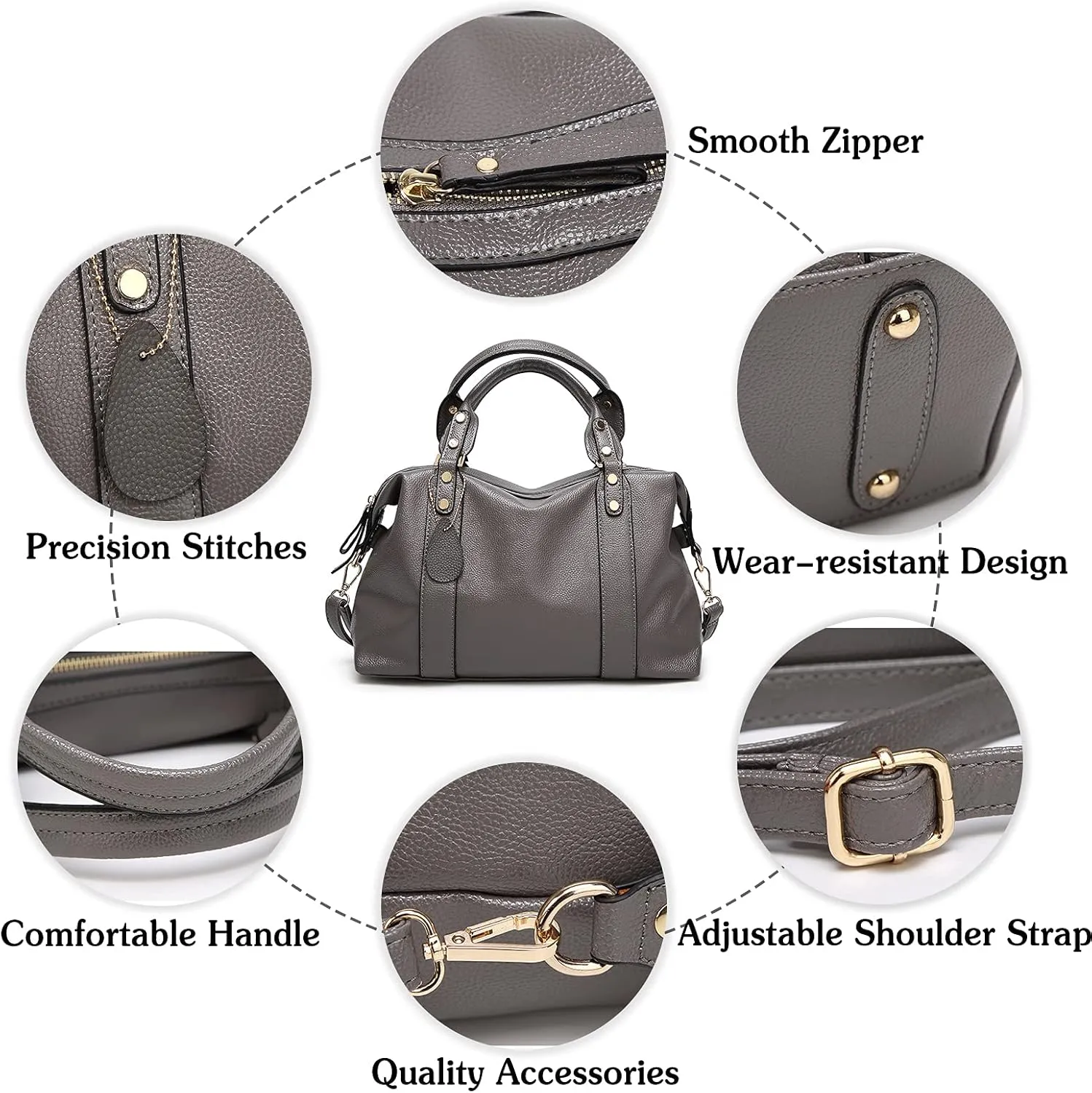 PORRASSO Elegant Handbag - Ladies Shoulder Crossbody Top-Handle Work Travel Dating Bag - Waterproof PU Leather Blue