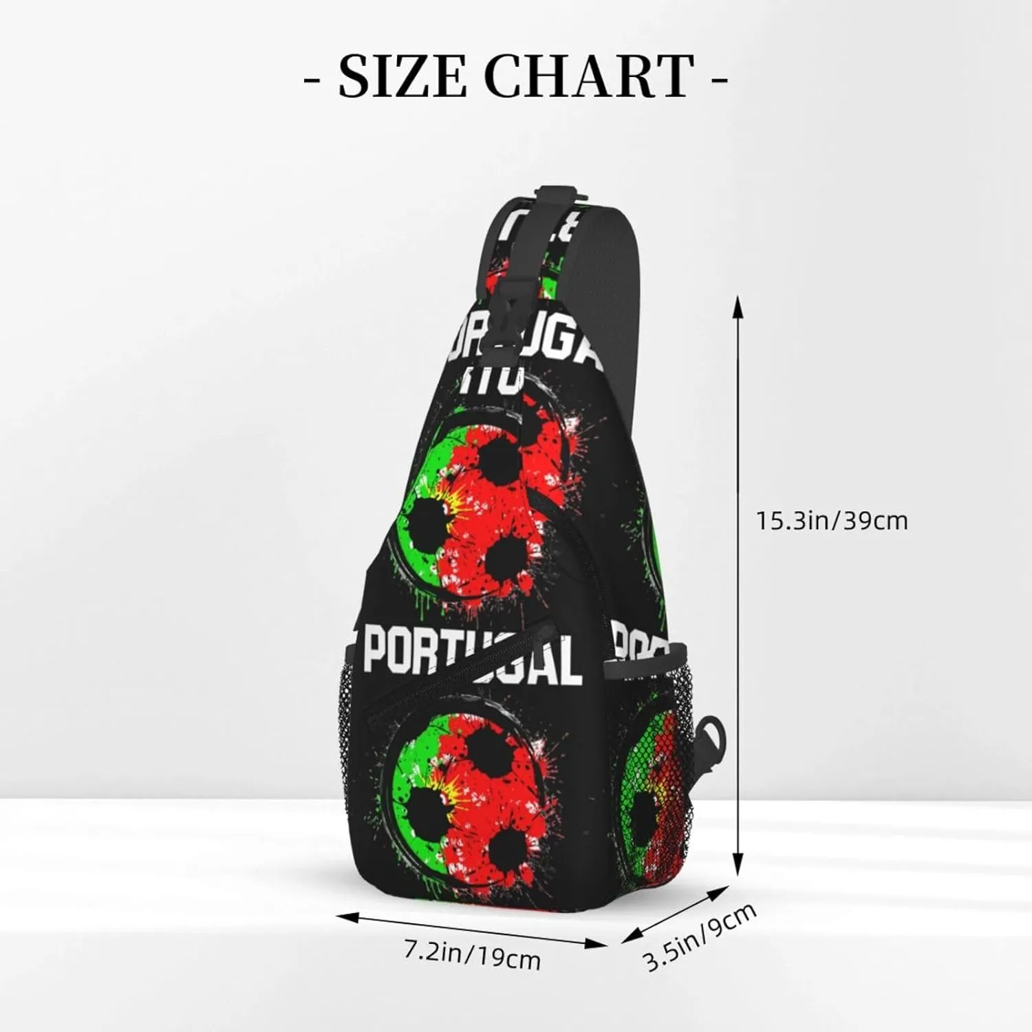 Portugal Soccer Portuguese Football Flag Chest Sling Bag Crossbody Shoulder Backpack Bag Gym Cycling Daypack Travel Hiking Cross Bag