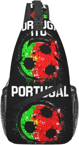 Portugal Soccer Portuguese Football Flag Chest Sling Bag Crossbody Shoulder Backpack Bag Gym Cycling Daypack Travel Hiking Cross Bag