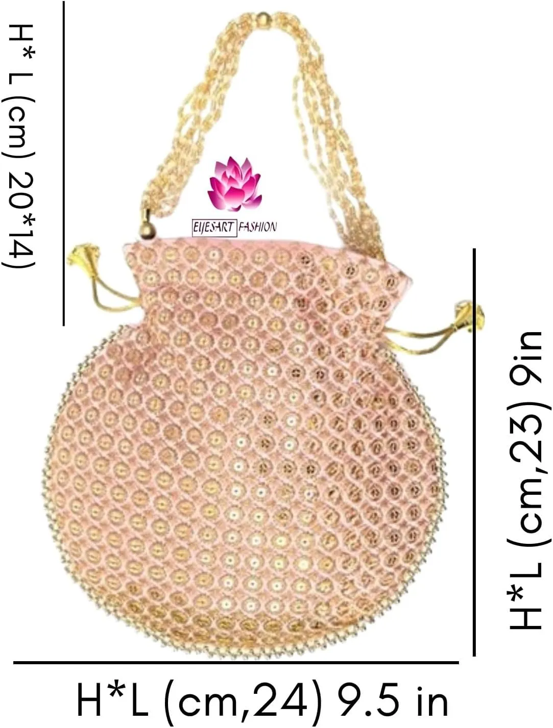 Potli Bag For Women Ethnic Designer Embroidery Work Batwa Pearls Handle With Intricate Bridal Drawstring Stylish Bridal Women