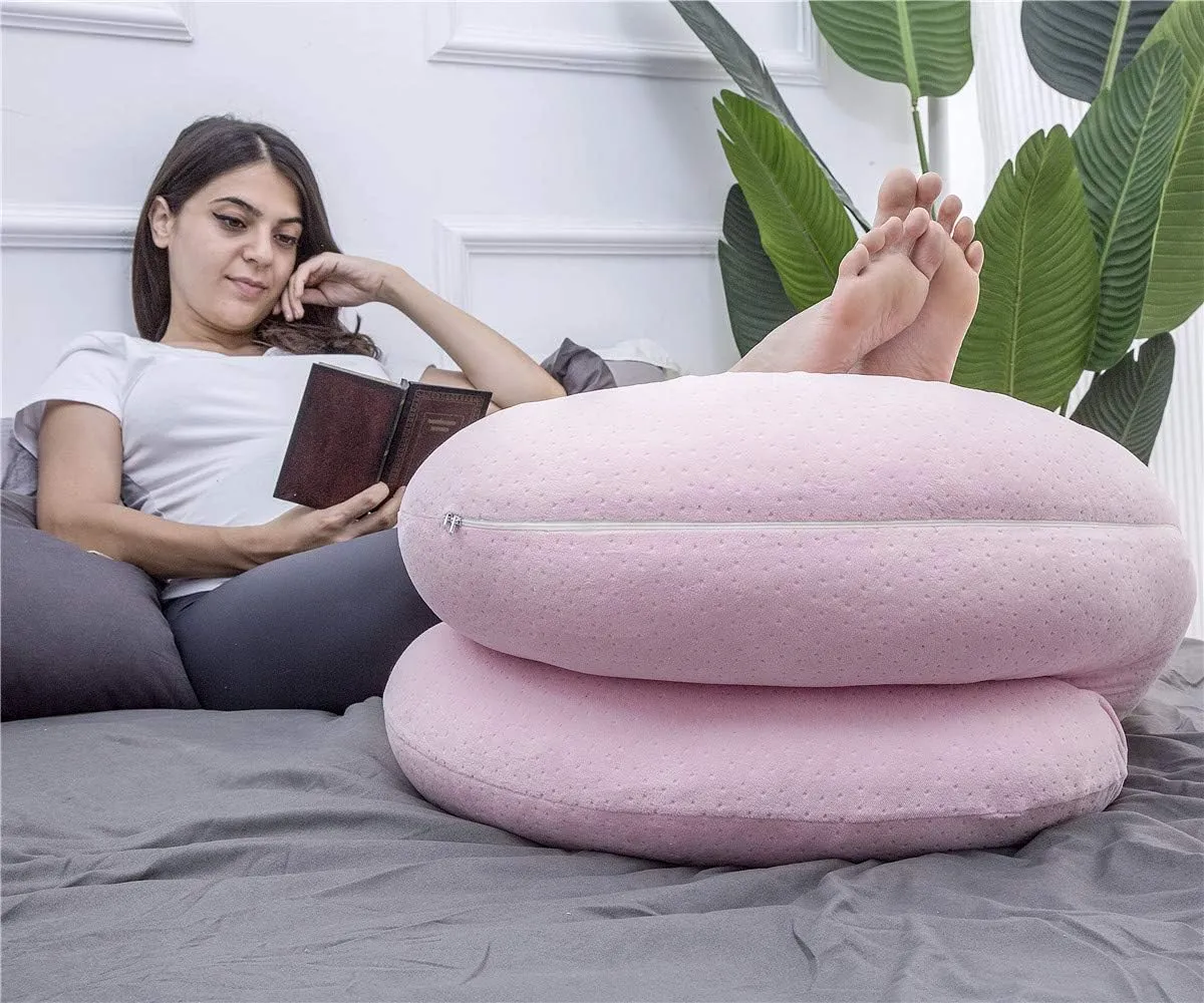 Pregnancy Pillow, C Shaped Body Pillow for Maternity Support, Pregnant Women Sleeping Pillow with Velour Cover (Light Pink)