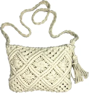 Premium Handmade Macrame Bag | Boho-Chic Cotton Crossbody Bag with Tassels | Stylish Shoulder Bag for Daily Use
