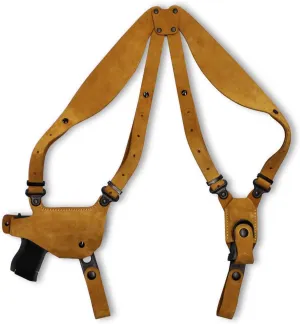 Premium Suede Leather Shoulder Holster with Single Carrier Fits, Smith Wesson Model 3913 Ladysmith 9mm 3.5''BBL, Right Hand Draw, Brown Color #1397#