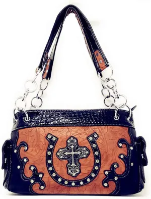 Premium Western Suede Leather Women's shoulder handbag in 2 colors.