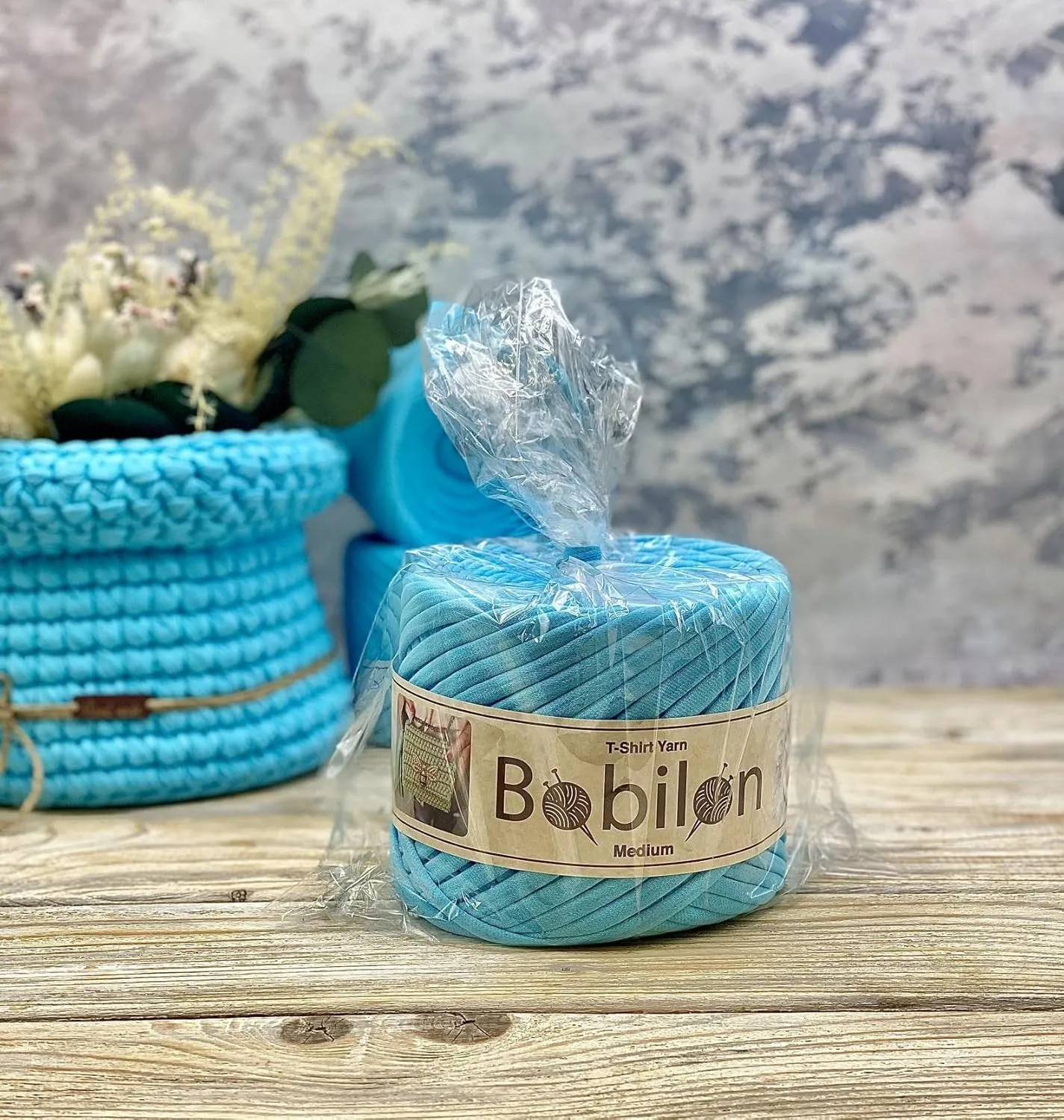 Primary T-Shirt Yarn for Crocheting, Knitting Yarn Fabric Cloth, T-Shirt Yarn 110 Yards for Macrame, Hand DIY Bag Basket Cushion Projects 5-7 mm Arctic