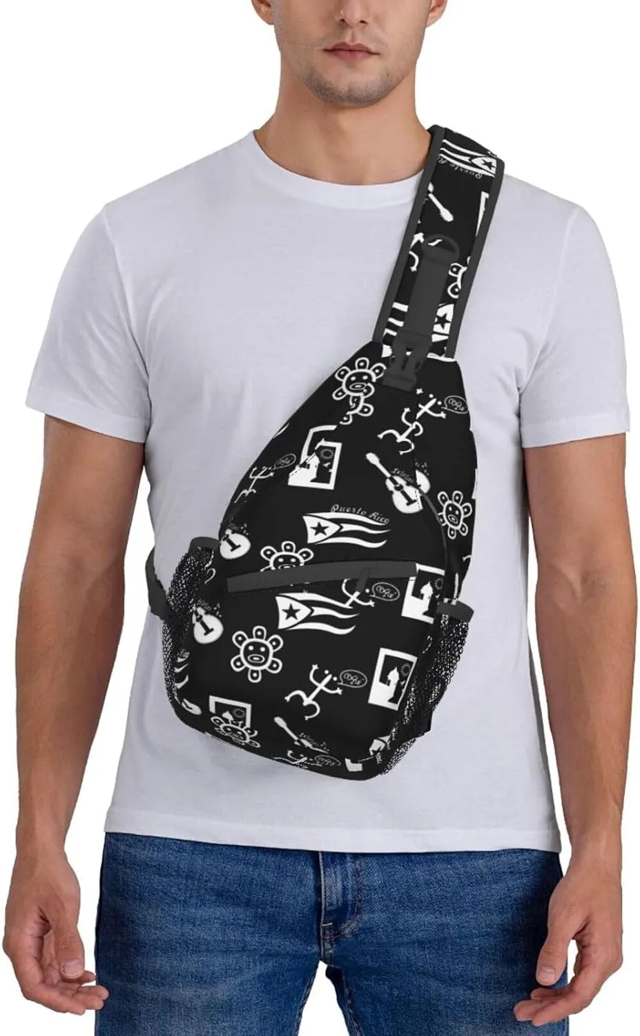 Puerto Rico Flag Crossbody Bag Puerto Rico Shoulder Bag Puerto Backpack Sling Bag Chest Casual Daypack