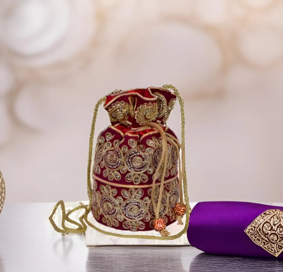 Purpledip Potli Bags Drawstring Purse (Potli01$)