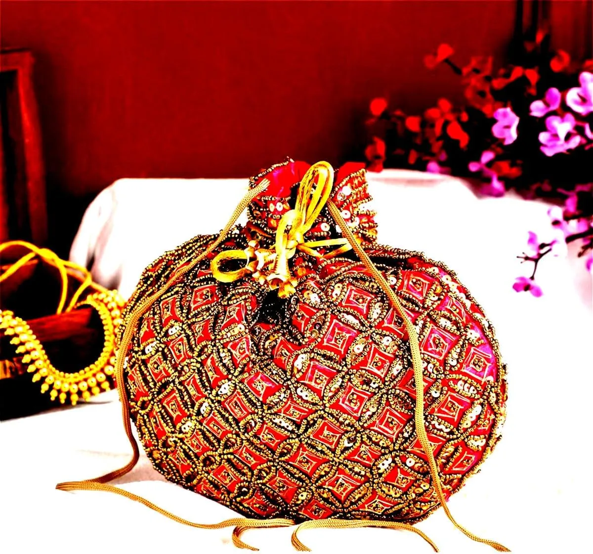 Purpledip Potli Bags Drawstring Purse (Potli02$)