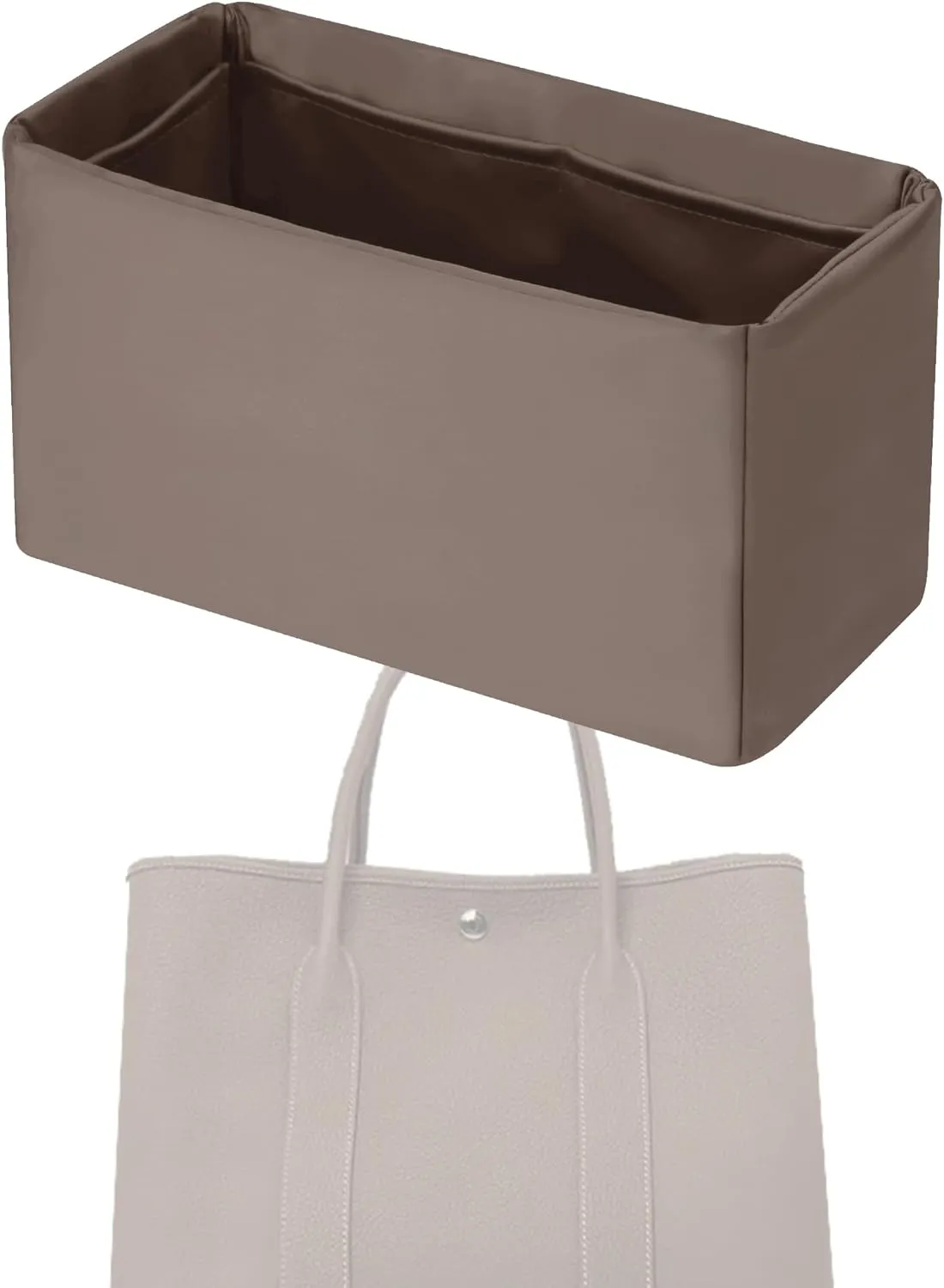 Purse Handbag Silky Organizer Insert Keep Bag Shape Fits Garden Party 26/30/36/49 Bags, Luxury Handbag Tote Lightweight Sturdy(GP 36,Etoupe grey)