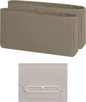 Purse Handbag Silky Organizer Insert Keep Bag Shape Fits Hermes Roulis 18/23 bags, Luxury Handbag Tote Lightweight Sturdy(Roulis 18,Cris tourterelle)