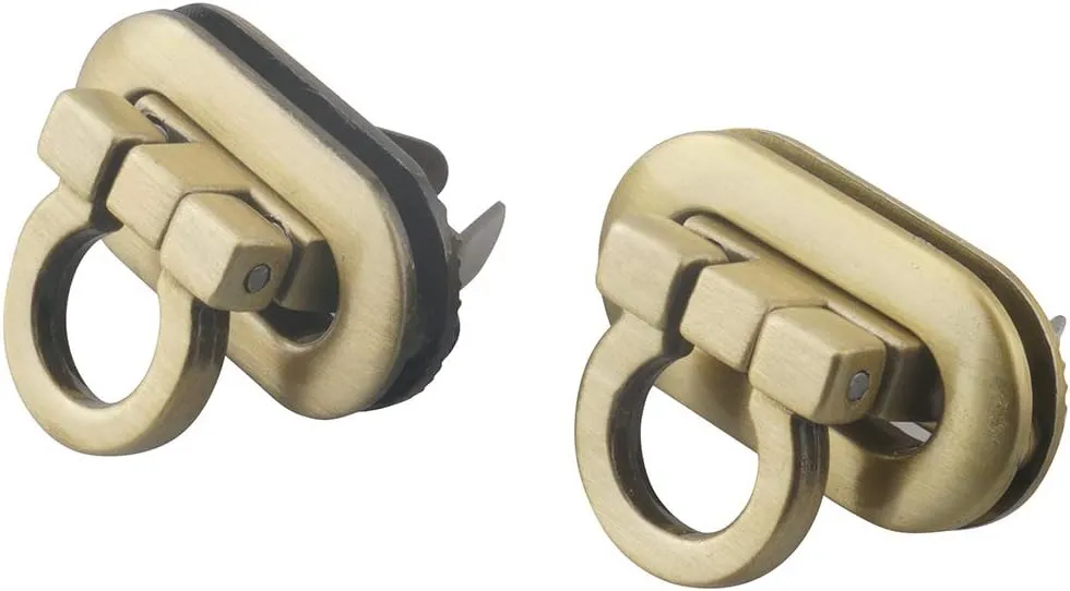 Purse Twist Turn Locks for DIY Handbag Purse Accessories Leather Craft (Bronze - 4 Sets)