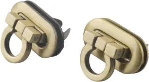 Purse Twist Turn Locks for DIY Handbag Purse Accessories Leather Craft (Bronze - 4 Sets)