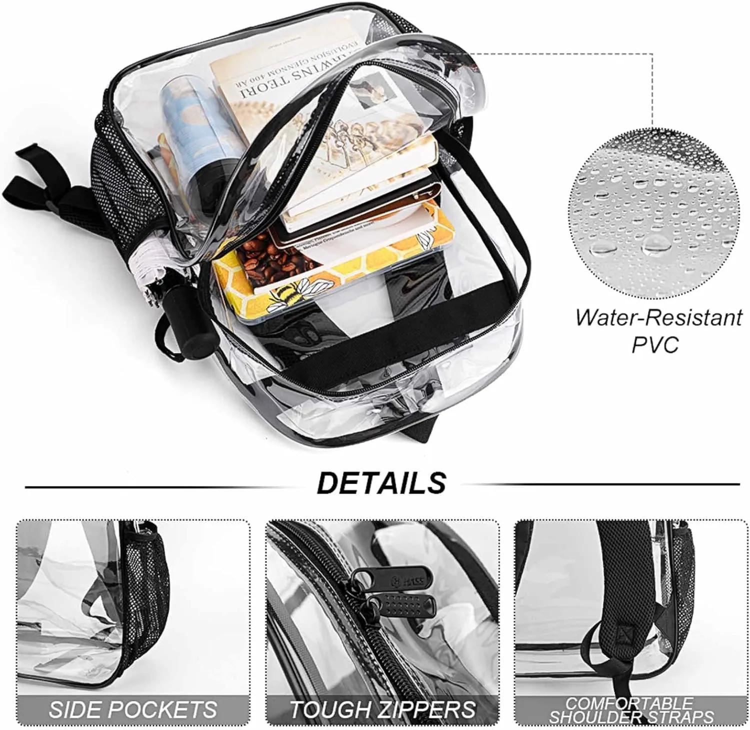 Rasta Reggae Flag Jamaican Palm Tree Vacation Clear Backpacks PVC Transparent Laptop Backpack Multipurpose Double Shoulder Bag for Men Women Gifts