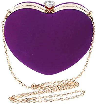 Rebecca Women Girls Heart Shape Handbag Evening Party Tote Purse