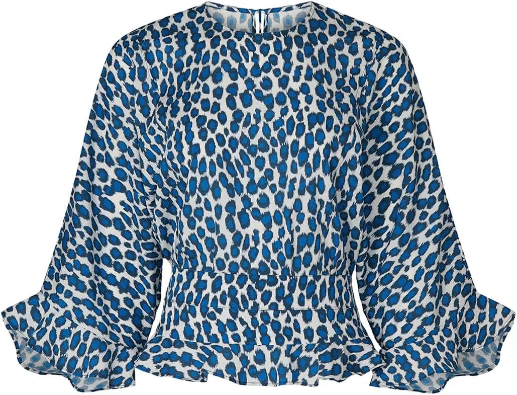 Rent The Runway Pre-Loved Leopard Ruffle Hem Top