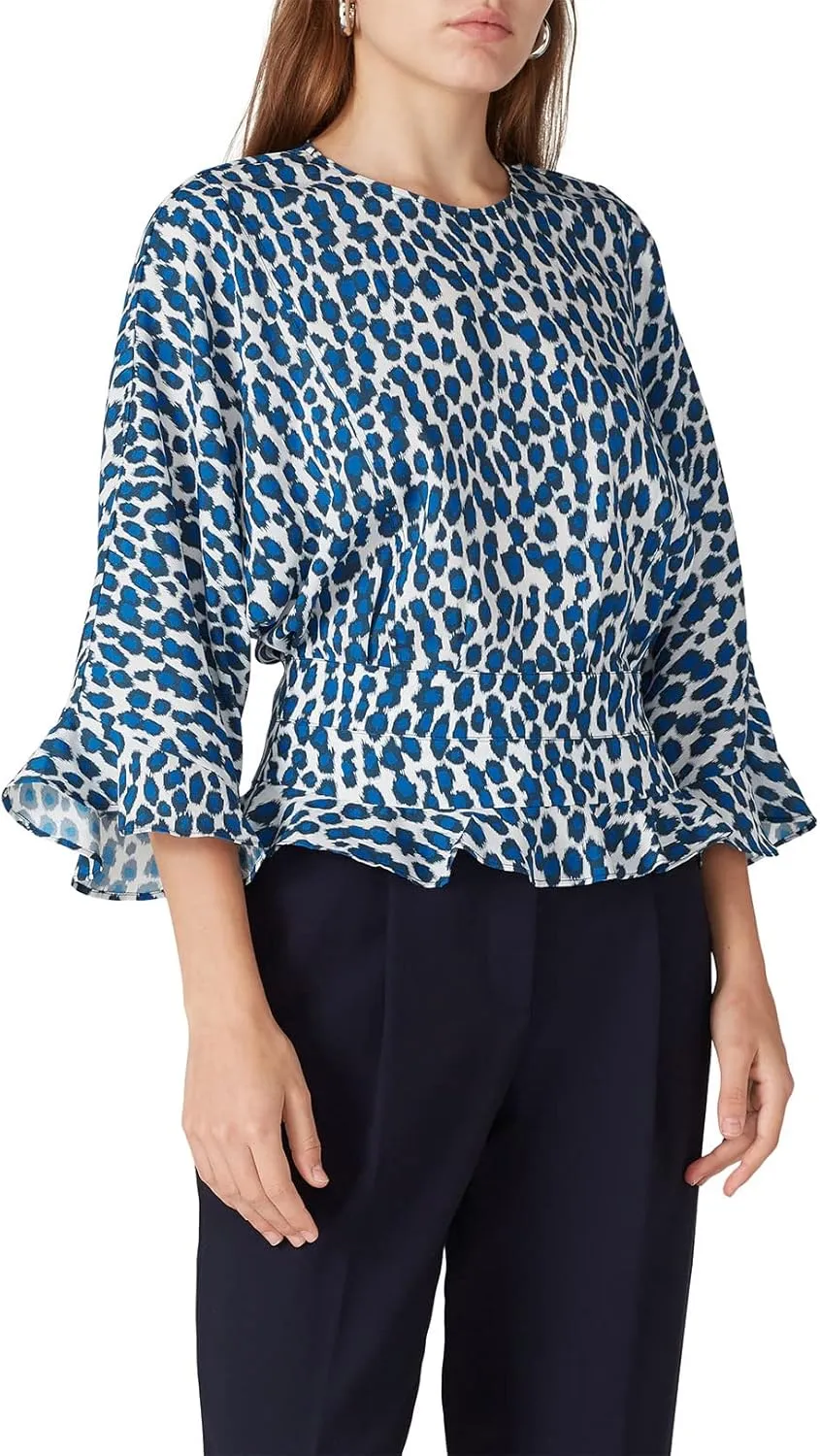 Rent The Runway Pre-Loved Leopard Ruffle Hem Top