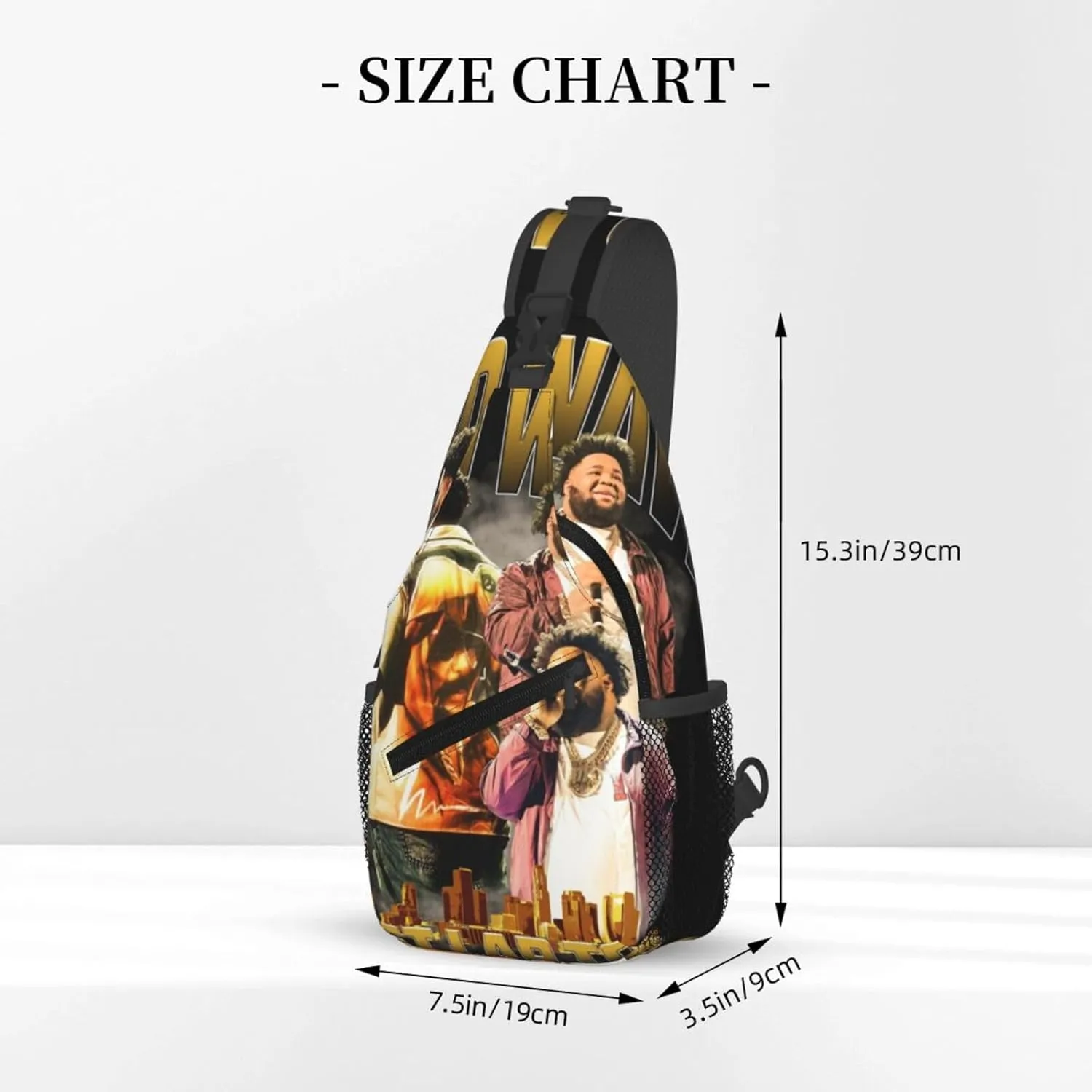 Rod Music Wave Fashion Casual Crossbody Bag Chest Bag Sling Bag Travel Daypack For Women Men Black